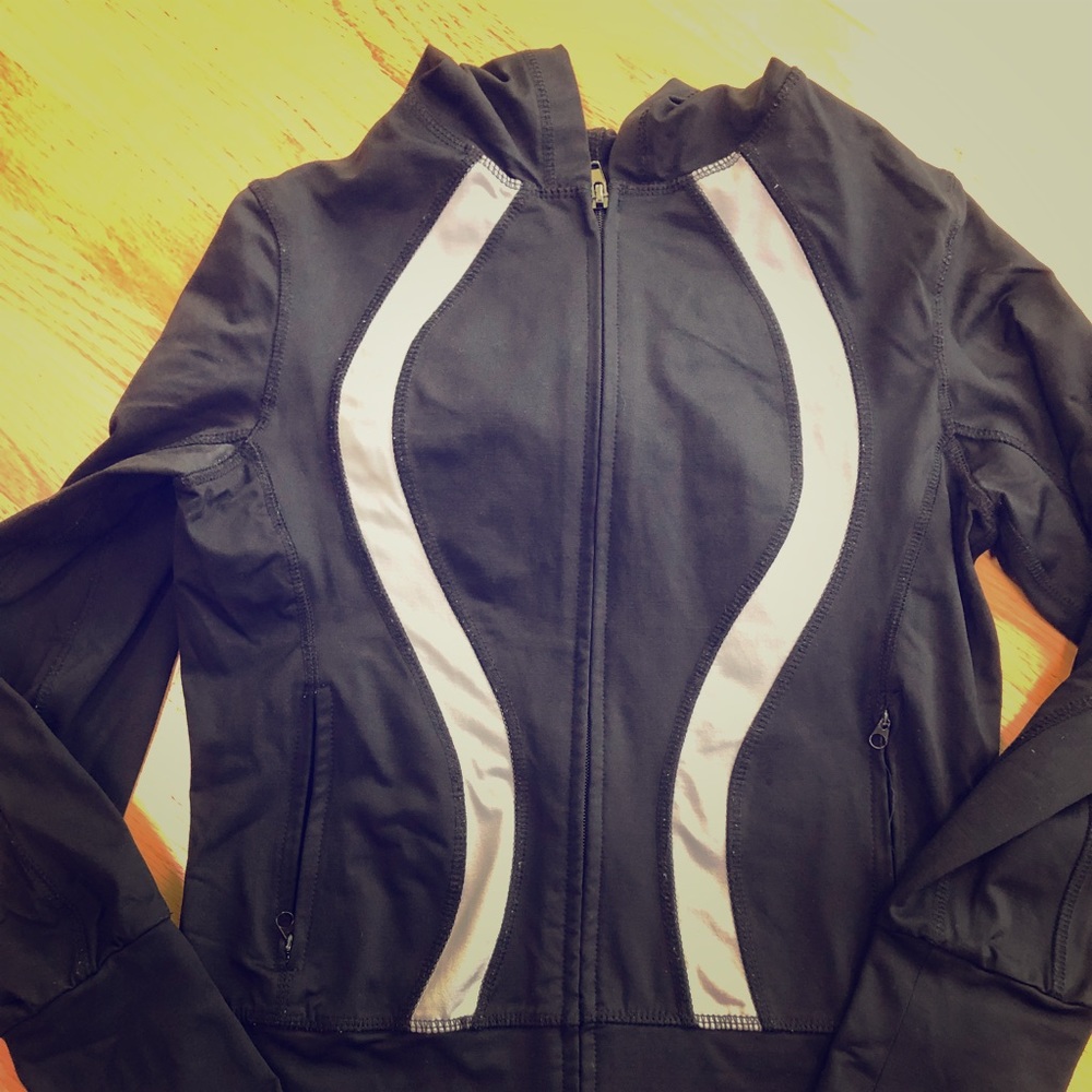 Black and silver active wear hoodie